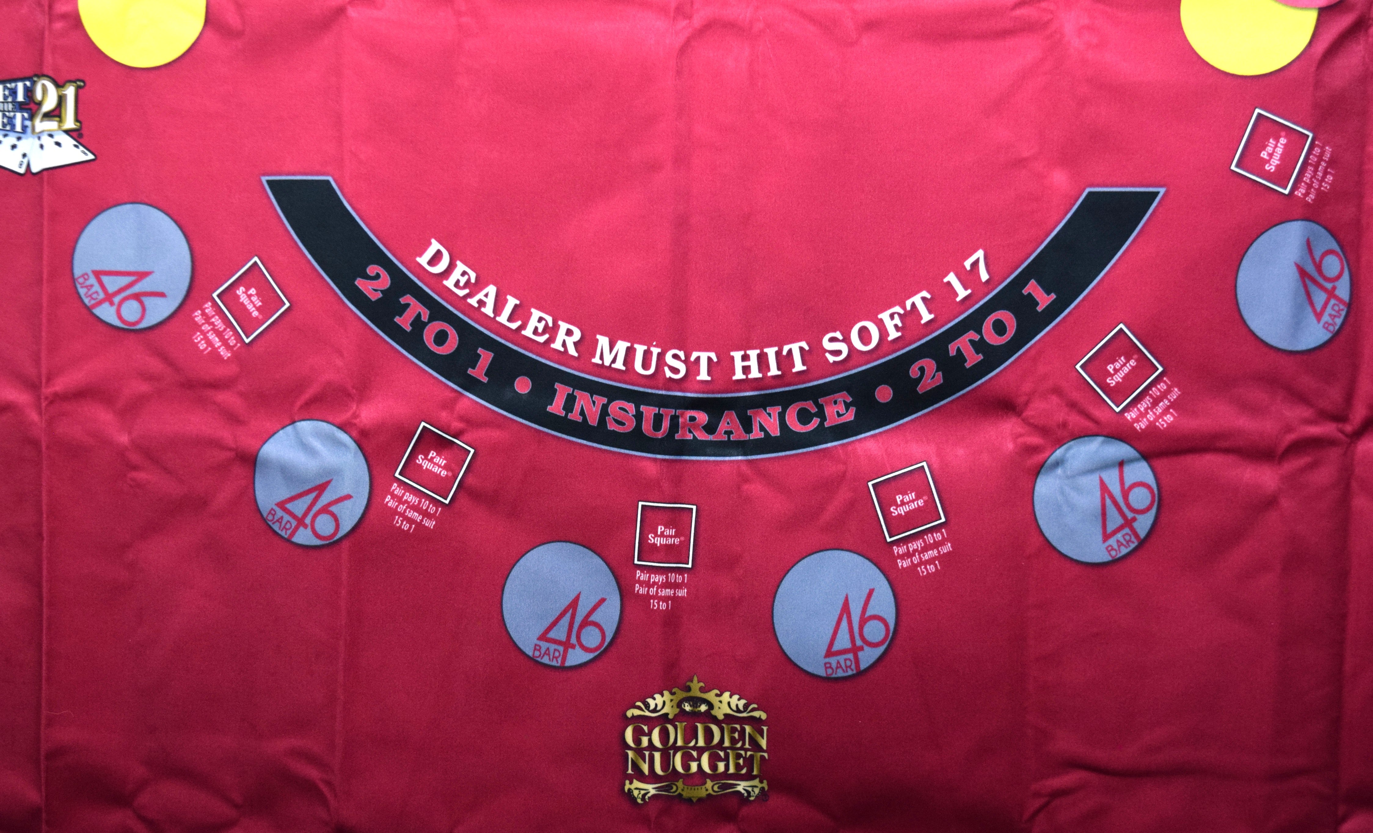 Golden Nugget Casino Las Vegas Nevada Blackjack Bar 46 Pair Square Layout