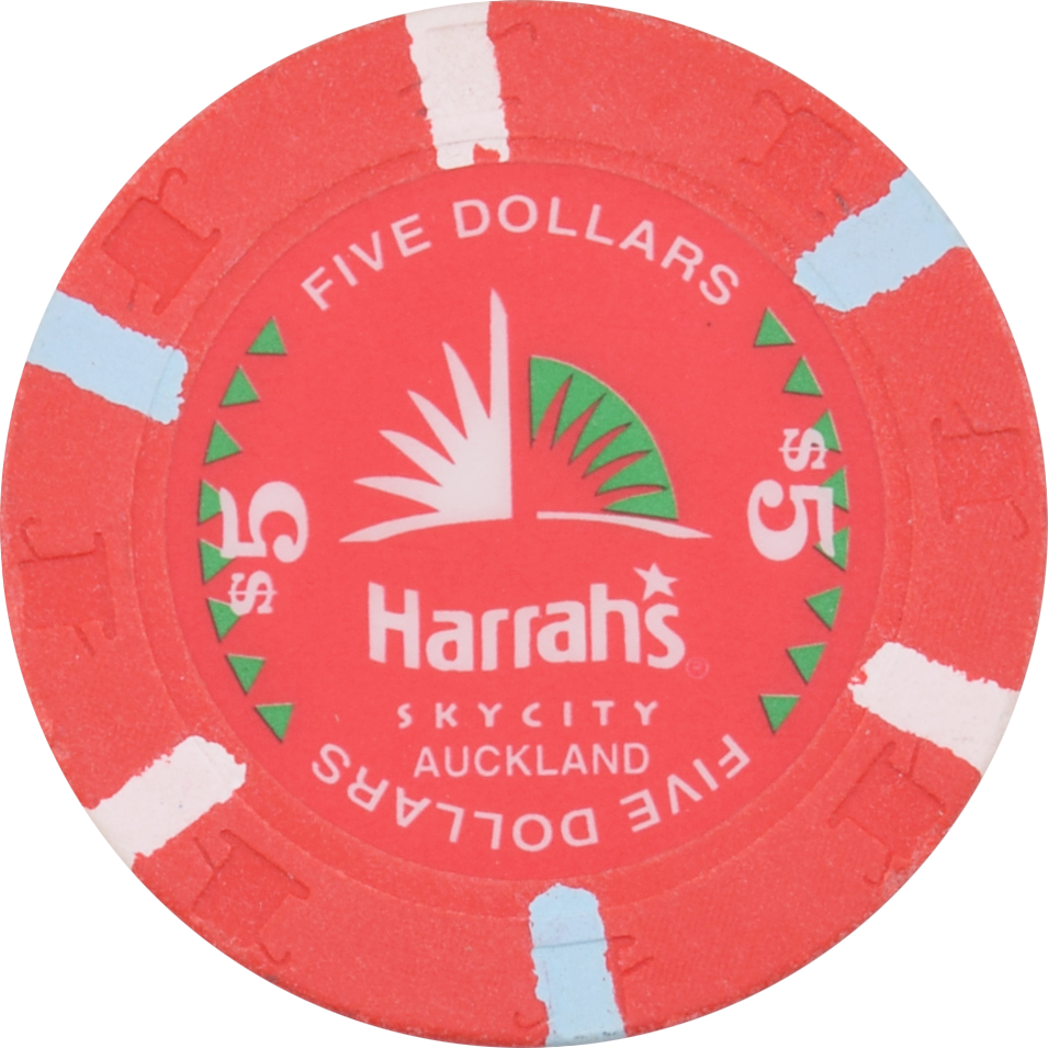 Harrah's Sky City Auckland New Zealand $5 Chip