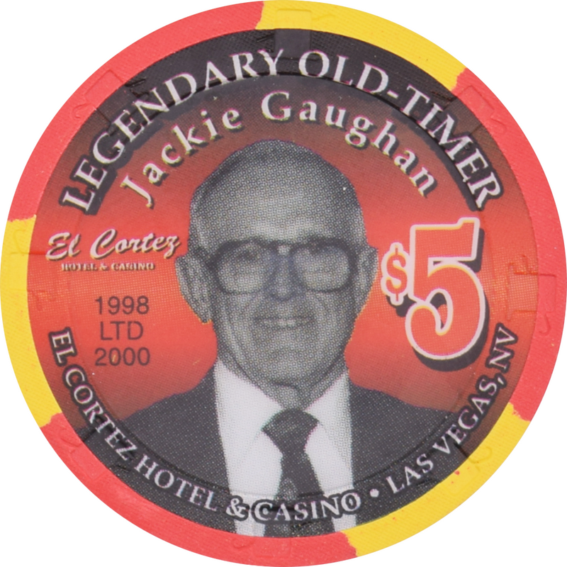 El Cortez Casino Las Vegas Nevada $5 Legendary Old Timer Jackie Gaughan Chip