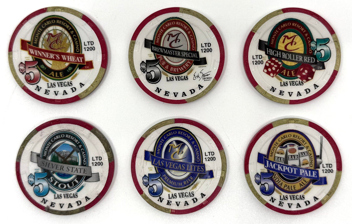 Monte Carlo Resort & Casino Las Vegas NV $5 Chip Set 1998