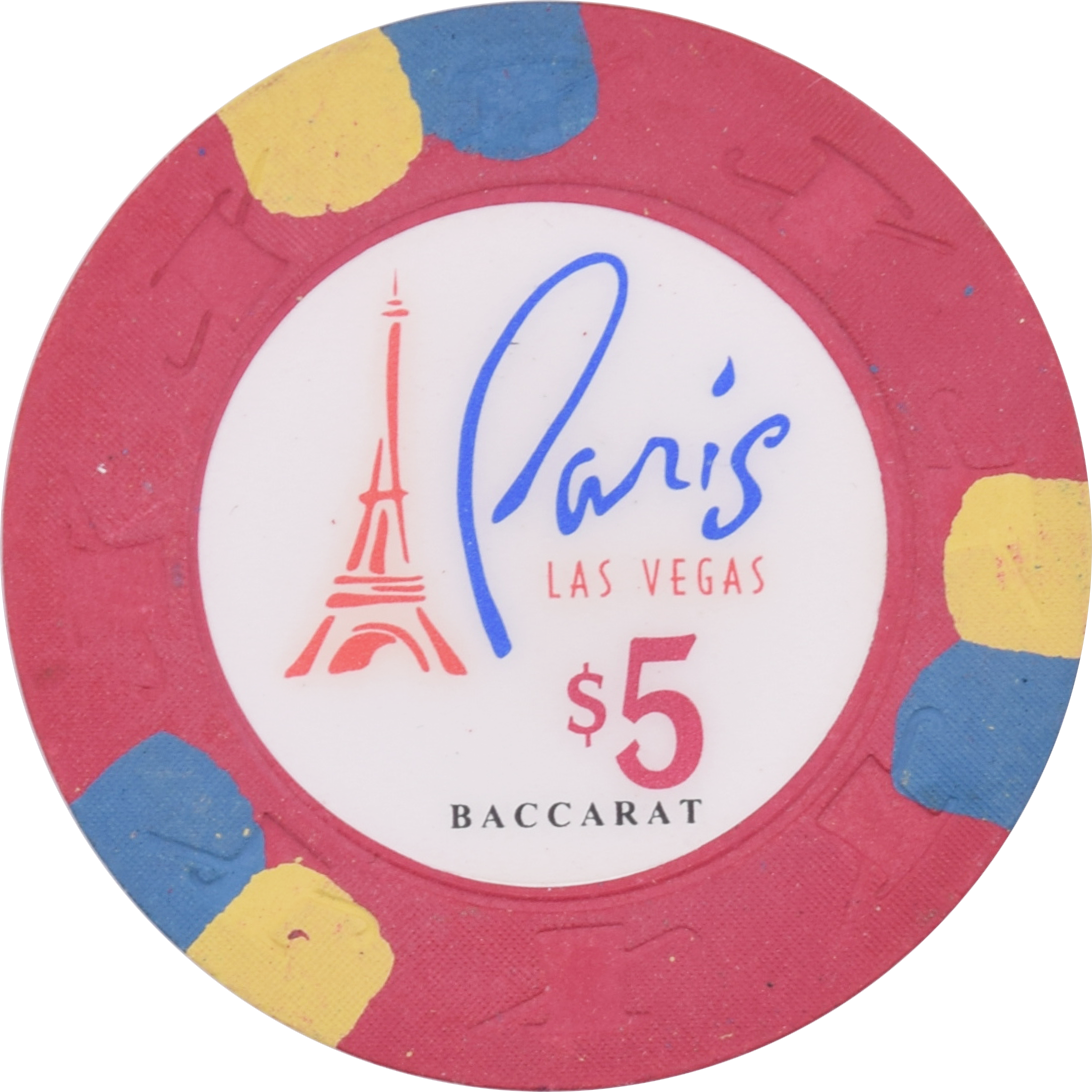 Paris Casino Las Vegas Nevada $5 Baccarat Chip 1999 43mm