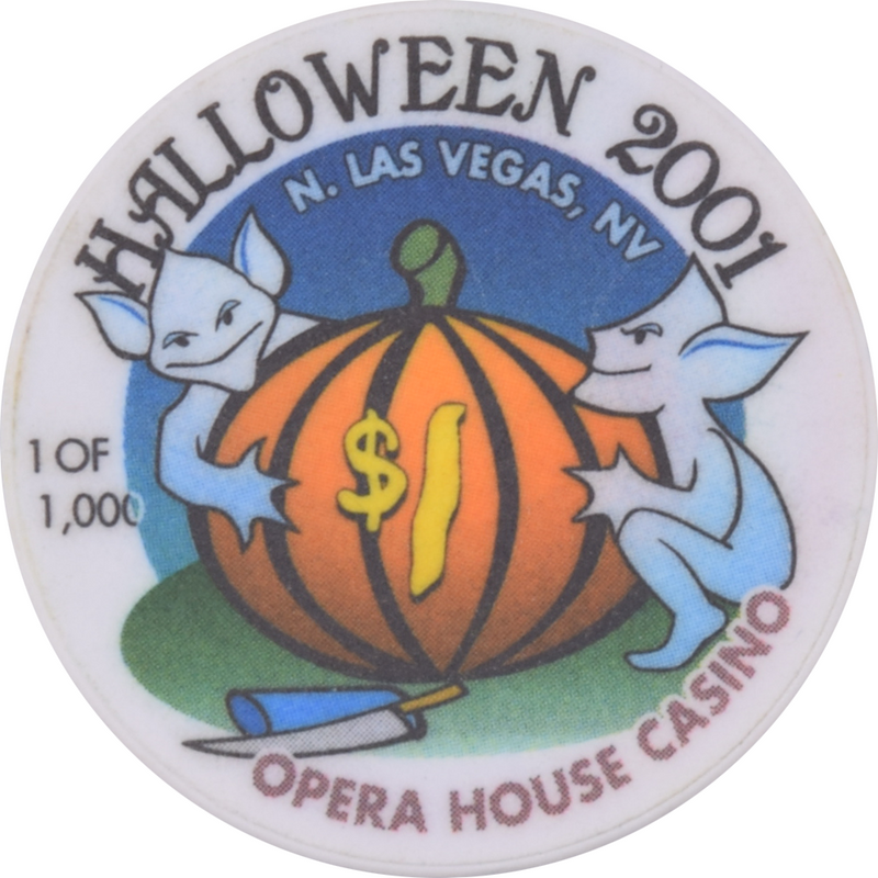 Opera House Casino N. Las Vegas Nevada $1 Halloween Chip 2001