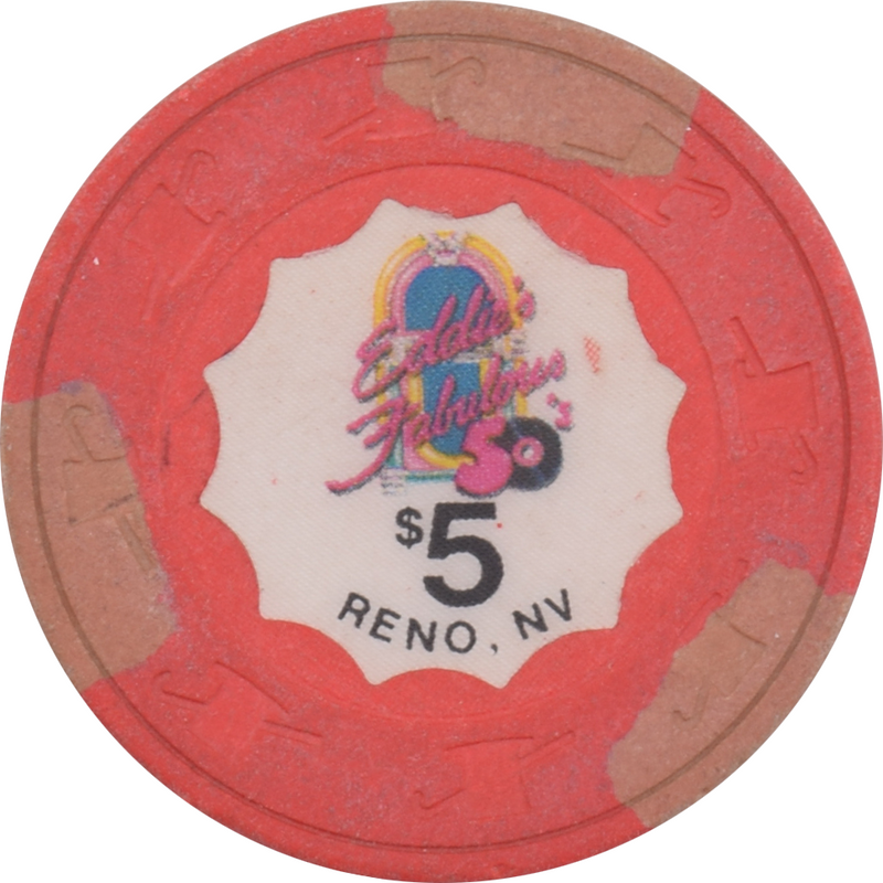 Eddie's Fabulous 50s Casino Reno Nevada $5 Chip 1987