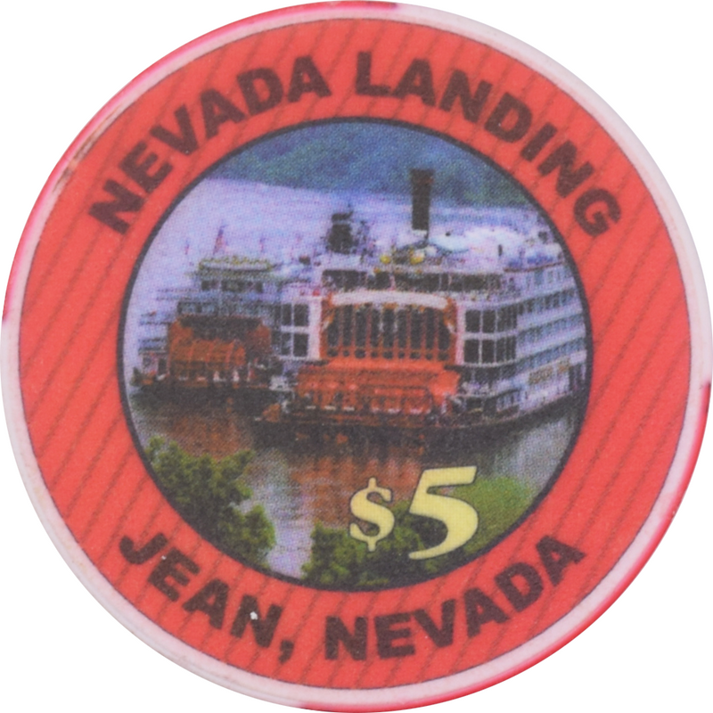 Nevada Landing Casino Jean Nevada $5 Ceramic Chip 1999