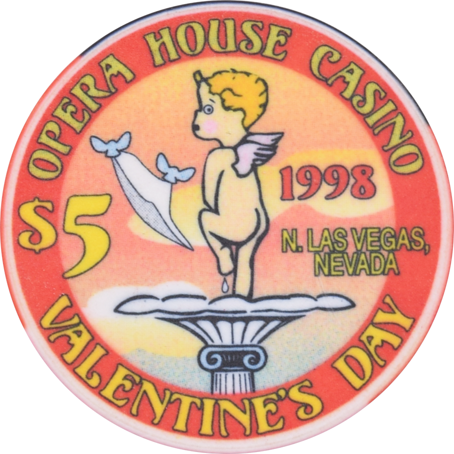 Opera House Casino Las Vegas Nevada $5 Valentine's Day Chip 1998