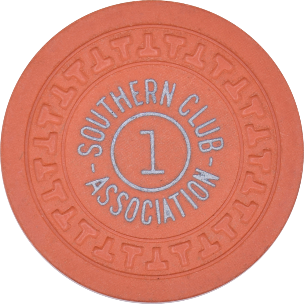 Southern Club Illegal Casino Hot Springs Arkansas Orange 1 Chip