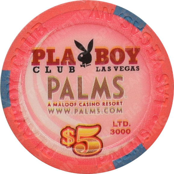 Playboy Palms Casino Las Vegas Nevada $5 Don Lewis (Red) Chip 2008