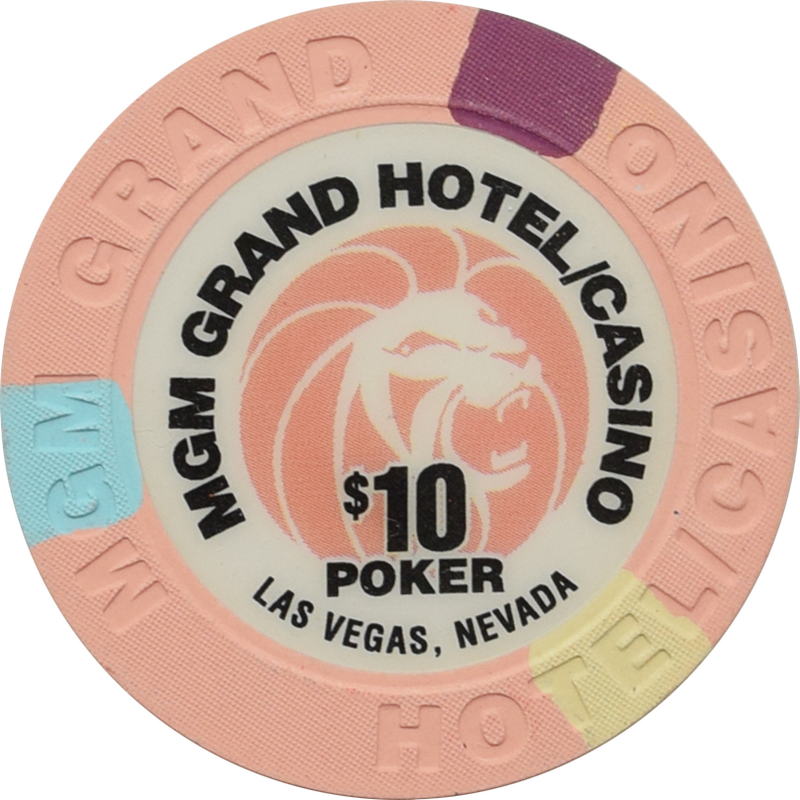 MGM Grand Casino Las Vegas Nevada $10 Poker Chip 2005