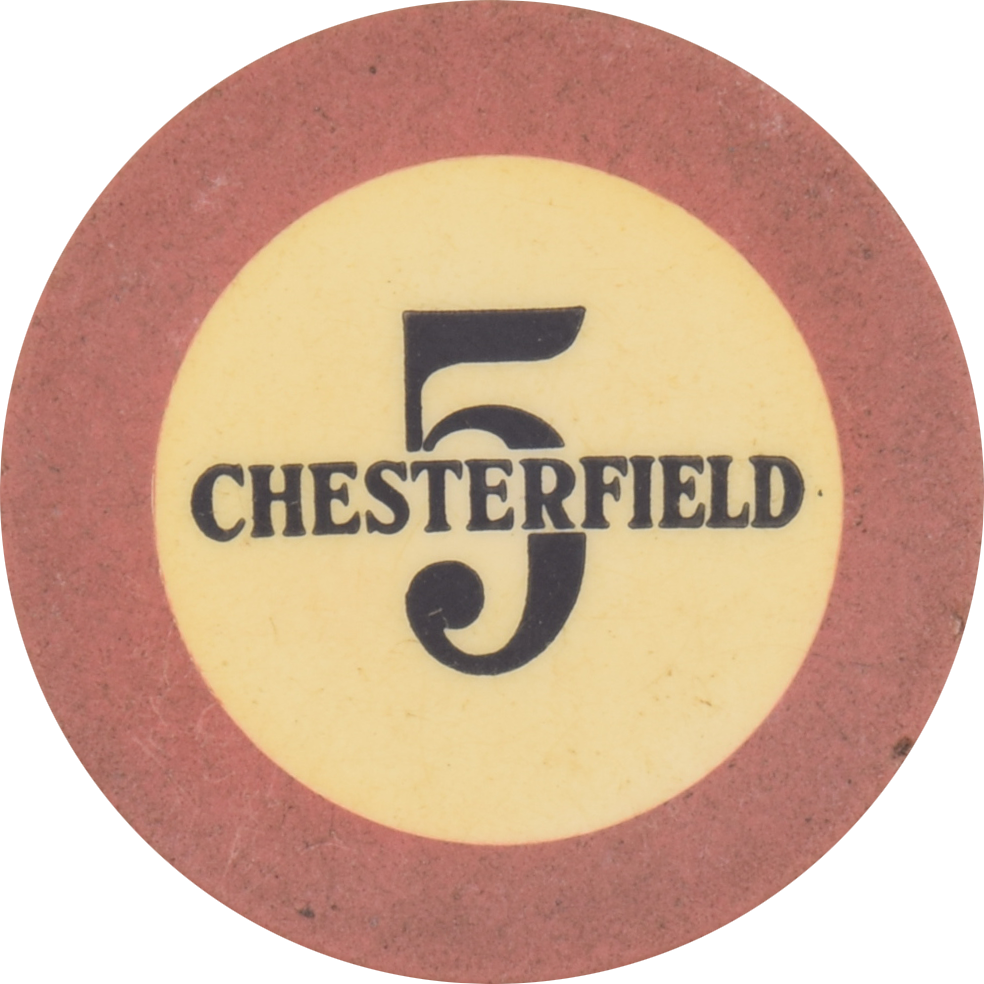 Chesterfield Club Illegal Casino Detroit Michigan $5 Chip