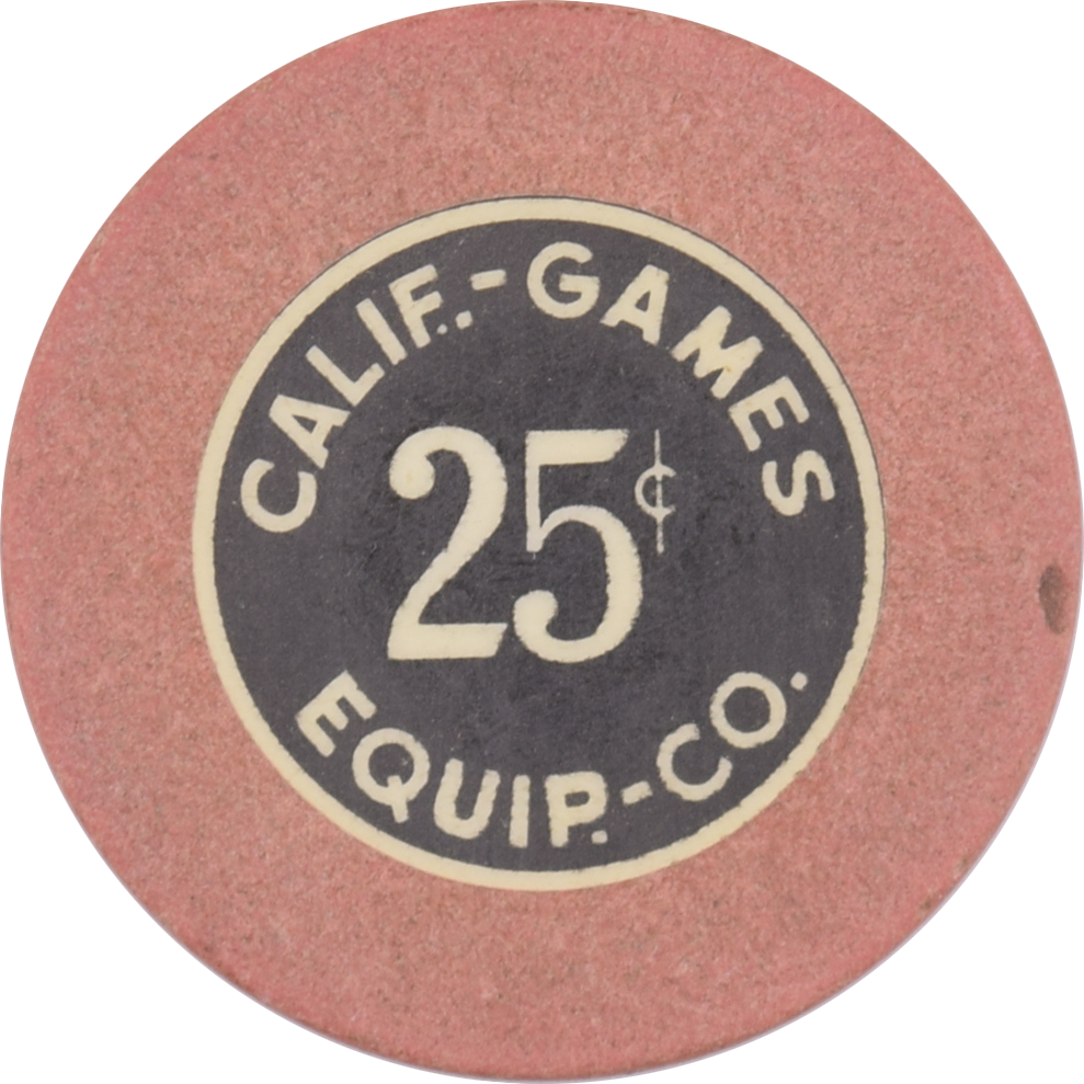 Calif.-Games Equip.-Co Sacramento California 25 Cent Chip