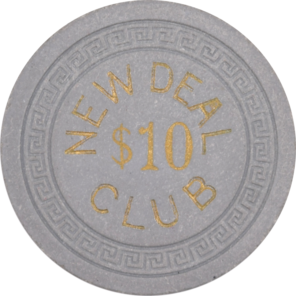 New Deal Club Casino Elko Nevada $10 Chip 1940s (Faded)