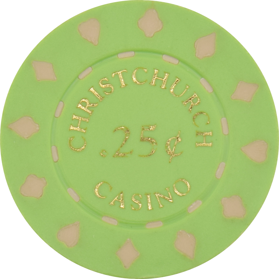 Christchurch Casino Christchurch New Zealand 25 Cent 8 Suits Mold Chip