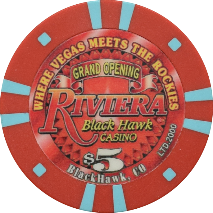 Riviera Casino Black Hawk Colorado $5 Grand Opening Chip