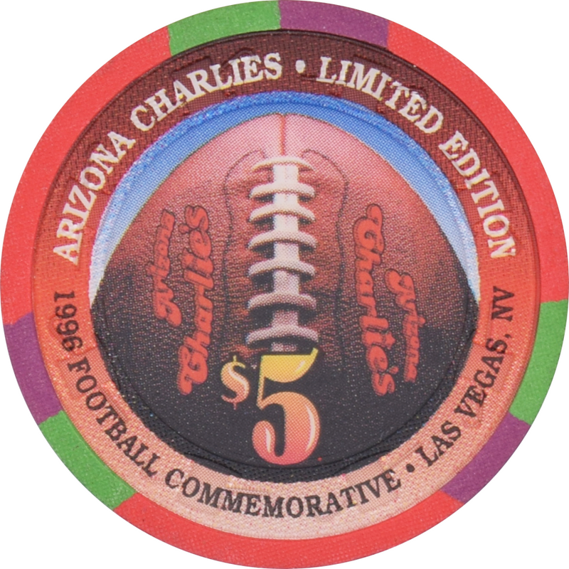 Arizona Charlie's Casino Las Vegas Nevada $5 Football Chip 1996