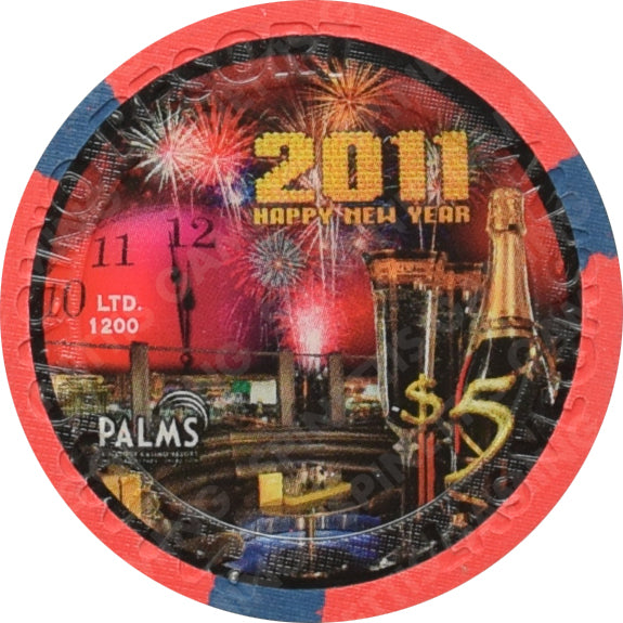 Palms Casino Las Vegas Nevada $5 Happy New Years Chip 2011