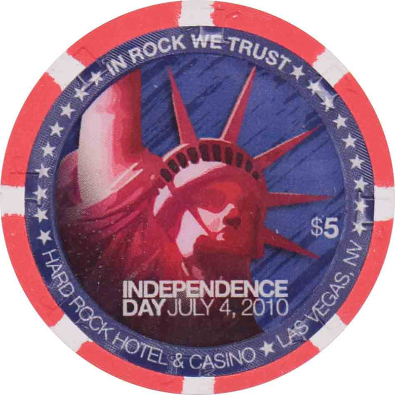 Hard Rock Casino Las Vegas Nevada $5 Independence Day Chip 2010