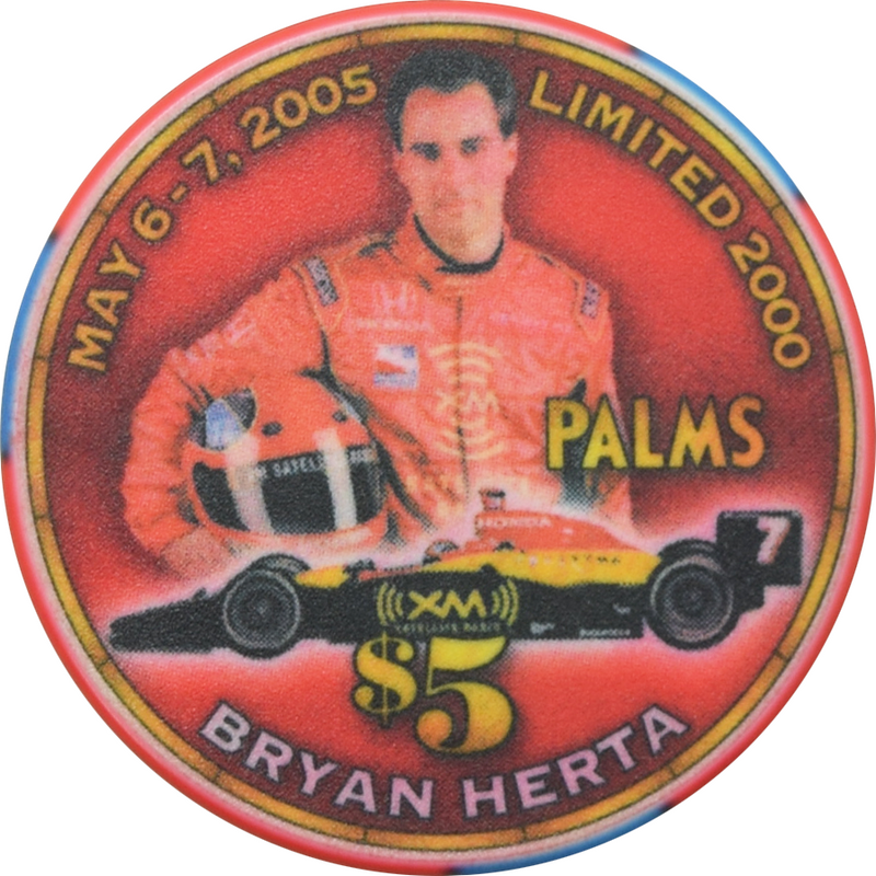 Palms Casino Las Vegas Nevada $5 Bryan Herta Andretti Green Racing Chip 2005