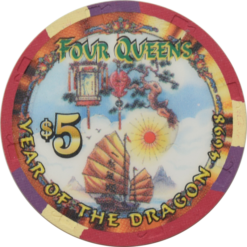 Four Queens Casino Las Vegas Nevada $5 Year Of The Horse Chip 2000
