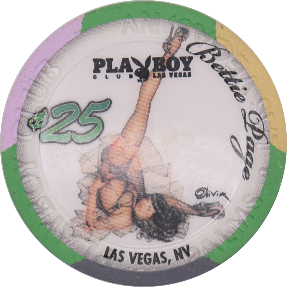 Palms Playboy Club Casino Las Vegas Nevada $25 Bettie Page White Background Chip 2009