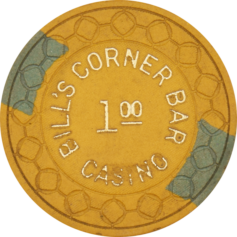 Bill's Corner Bar Casino Reno Nevada $1 Chip 1965
