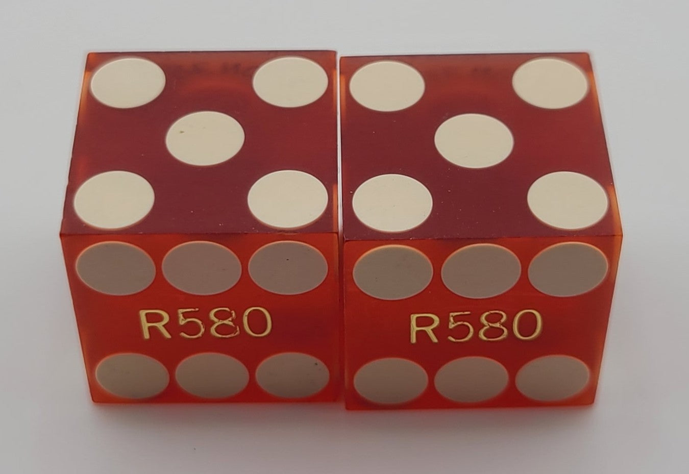 Circus Circus Casino Reno Nevada Pair of Red Used Dice Matching Number 1970's