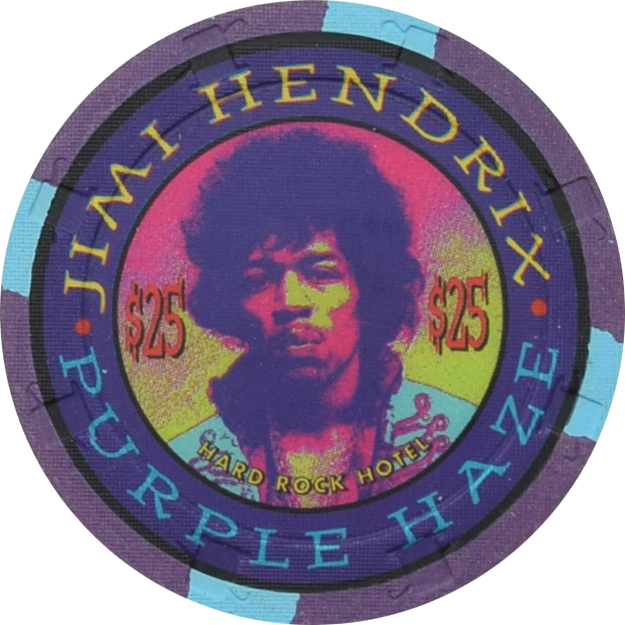 Hard Rock Casino Las Vegas Nevada $25 Jimi Hendrix Chip 1995