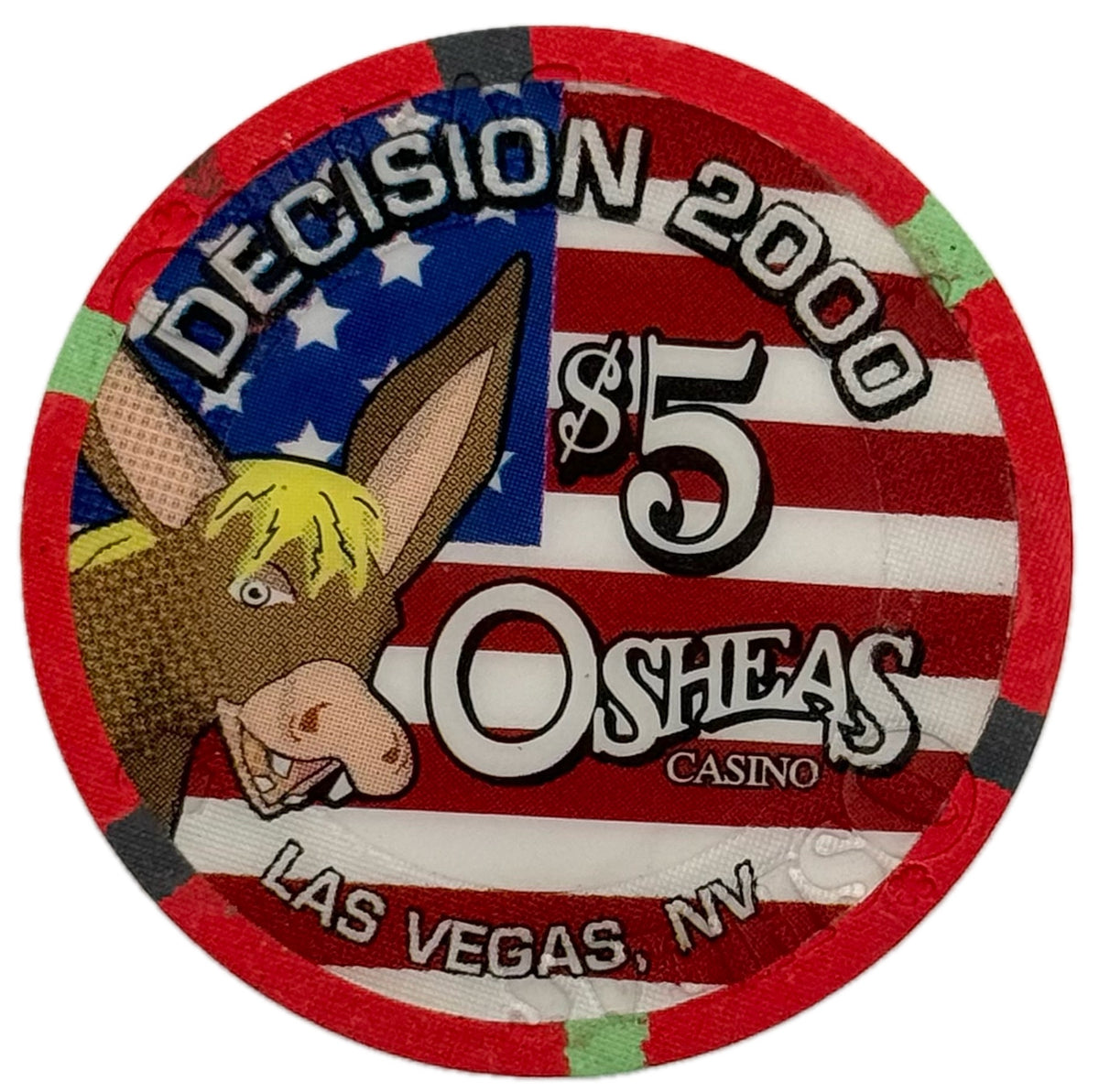O'Shea's Casino Las Vegas NV $5 Decision 2000 Chip