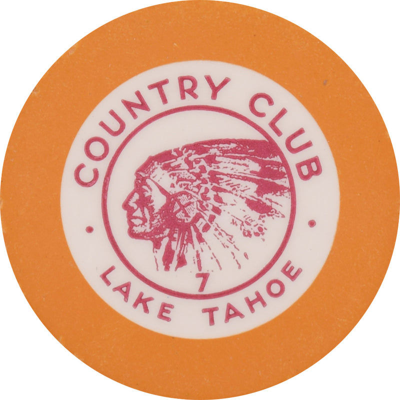 Stateline Country Club Lake Tahoe Nevada Orange Roulette 7 Chip 1935