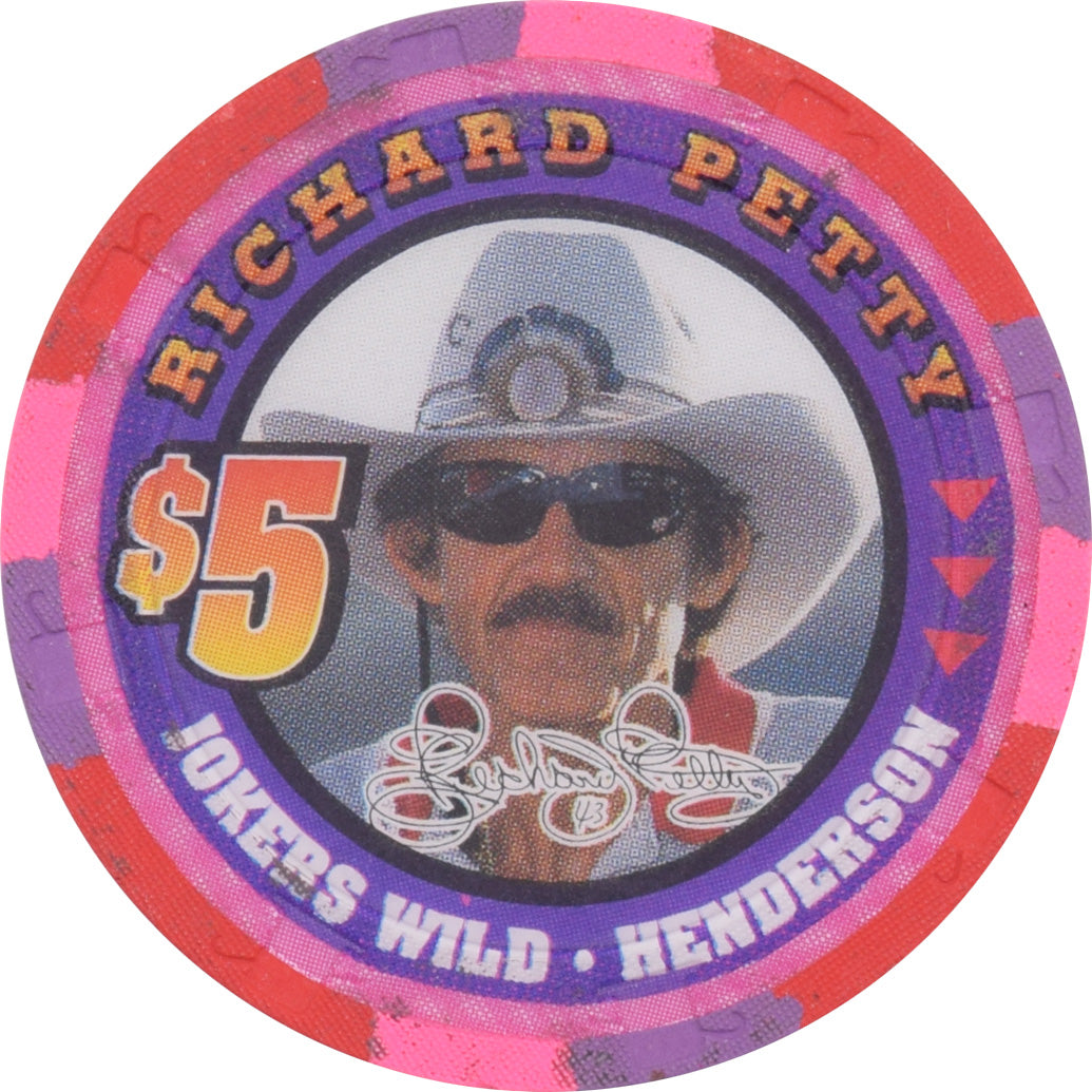 Jokers Wild Casino Henderson Nevada $5 Richard Petty Chip 2001