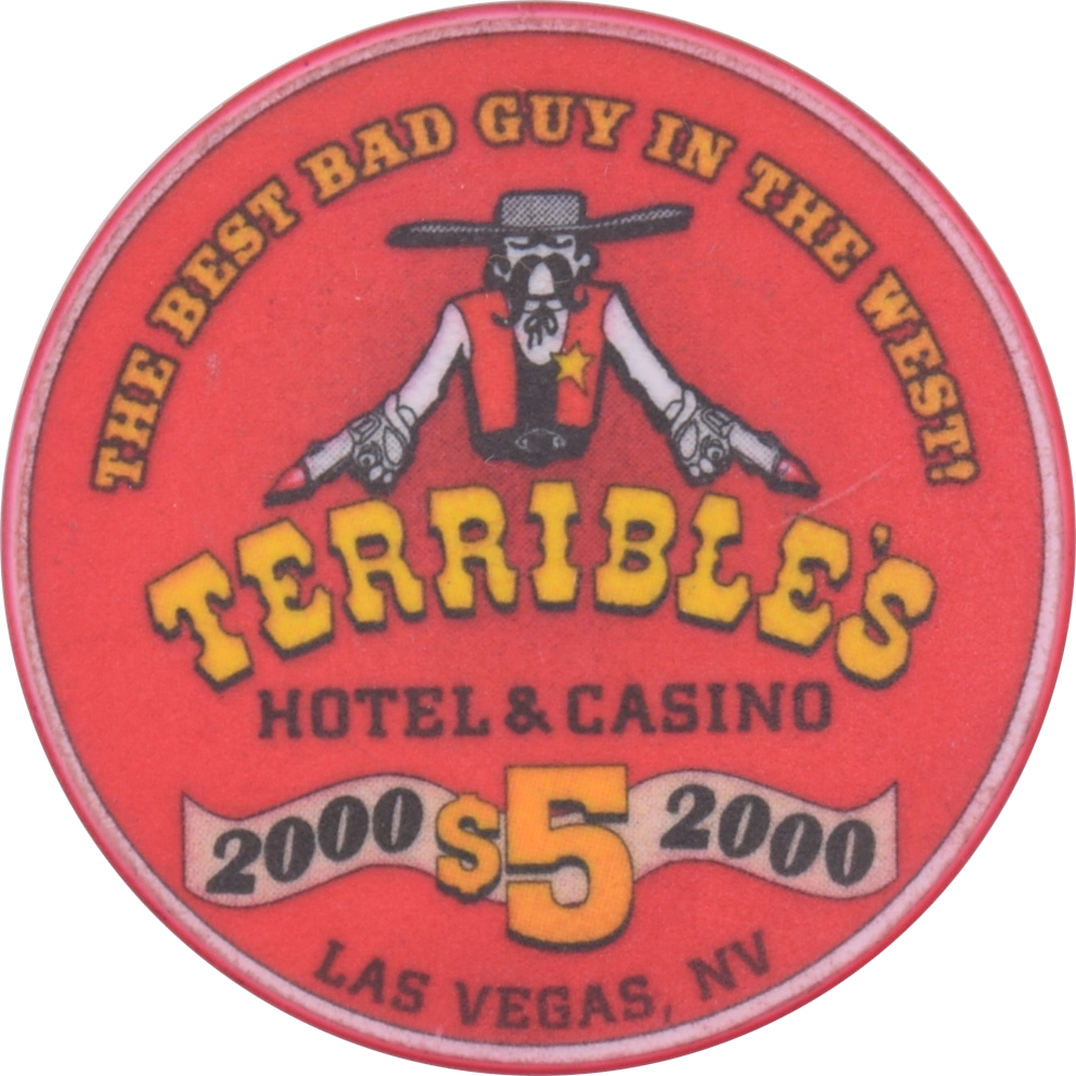 Terrible's Hotel Casino Las Vegas Nevada $5 Ed Herbst Grand Opening Chip 2000