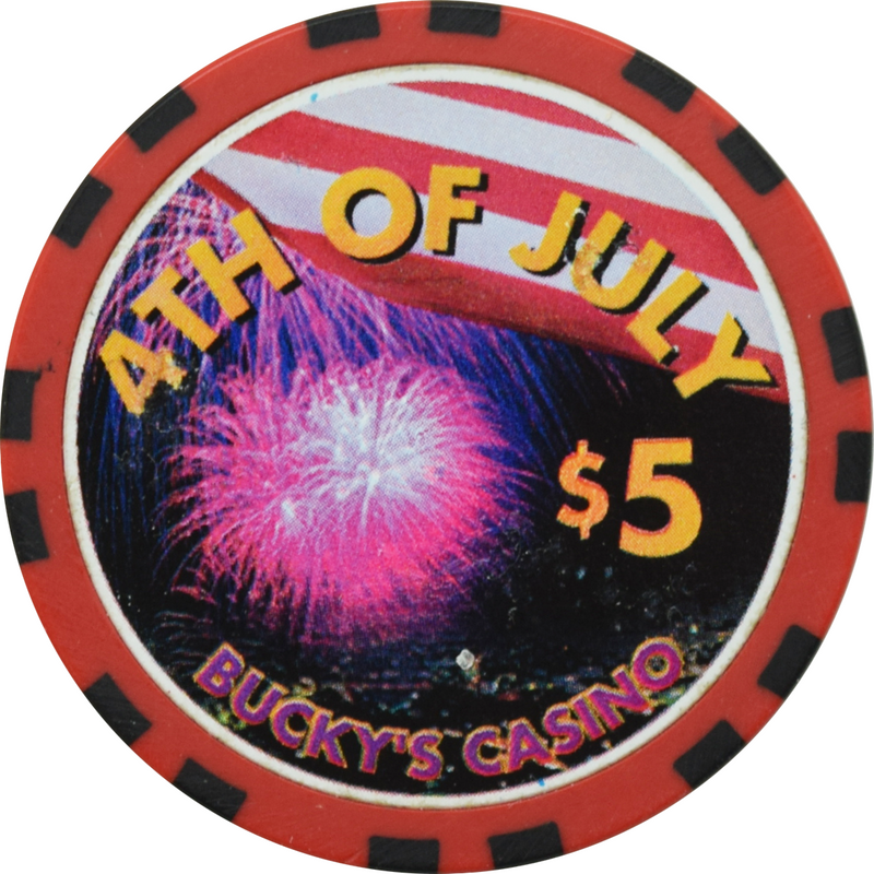Bucky's Casino Prescott Arizona $5 4th of July Chip
