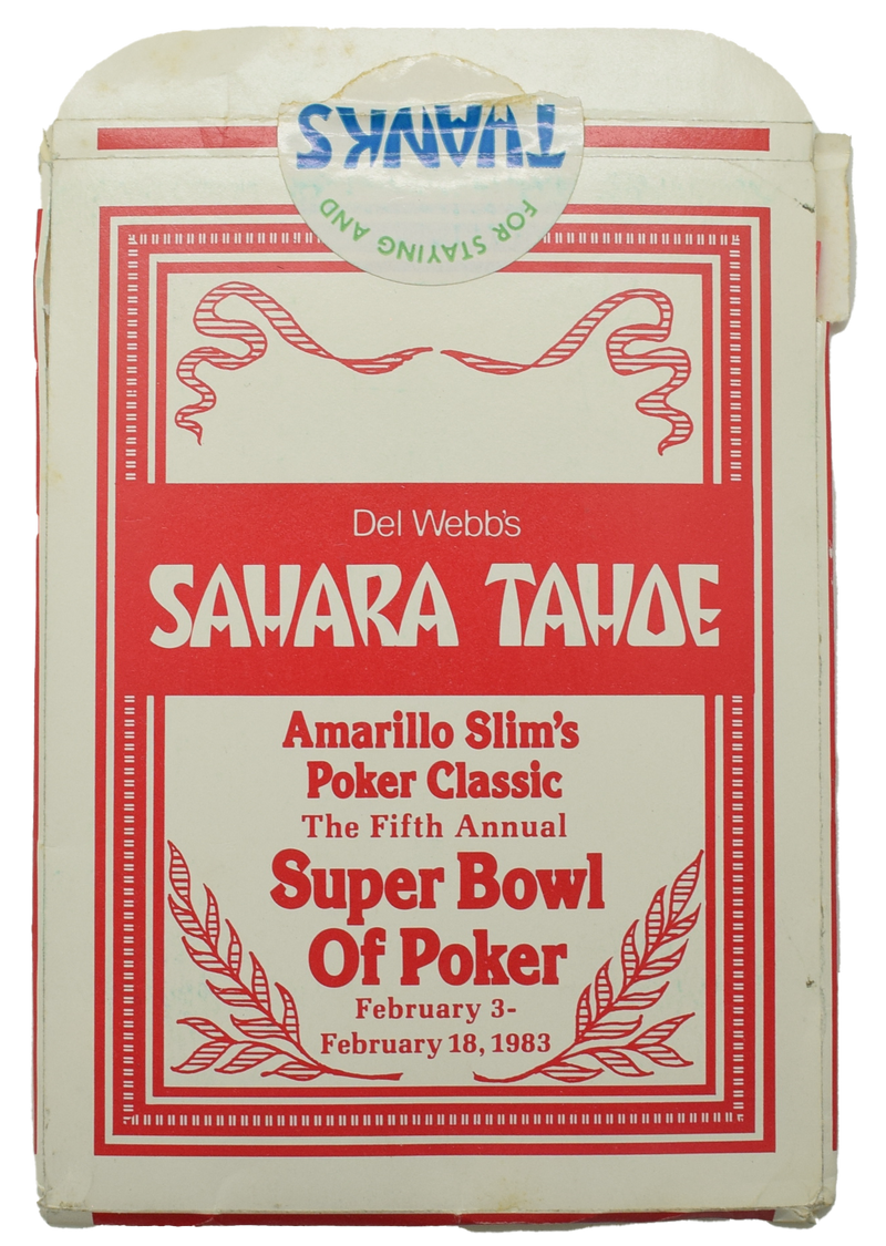 Sahara Tahoe Casino Lake Tahoe Nevada Amarillo Slim's Poker Classic Super Bowl of Poker 1983 Invite