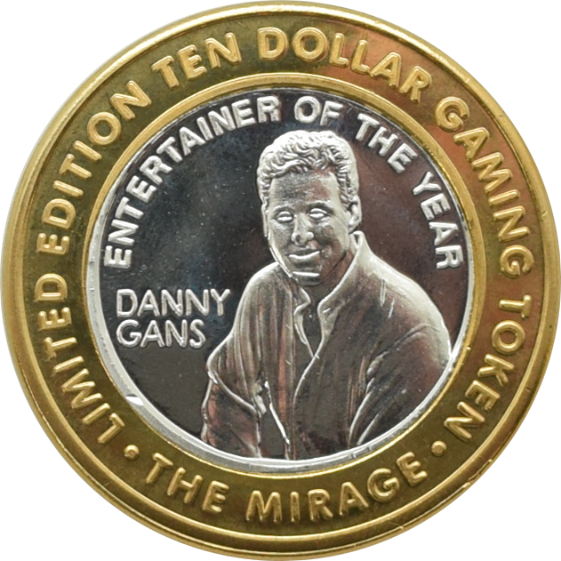 Mirage Casino Las Vegas "Danny Gans - Entertainer of the Year" $10 Silver Strike .999 Fine Silver 2007