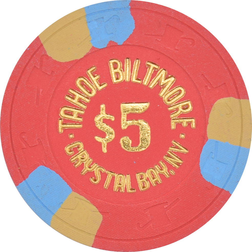 Tahoe Biltmore Casino Crystal Bay Nevada $5 Chip 1986