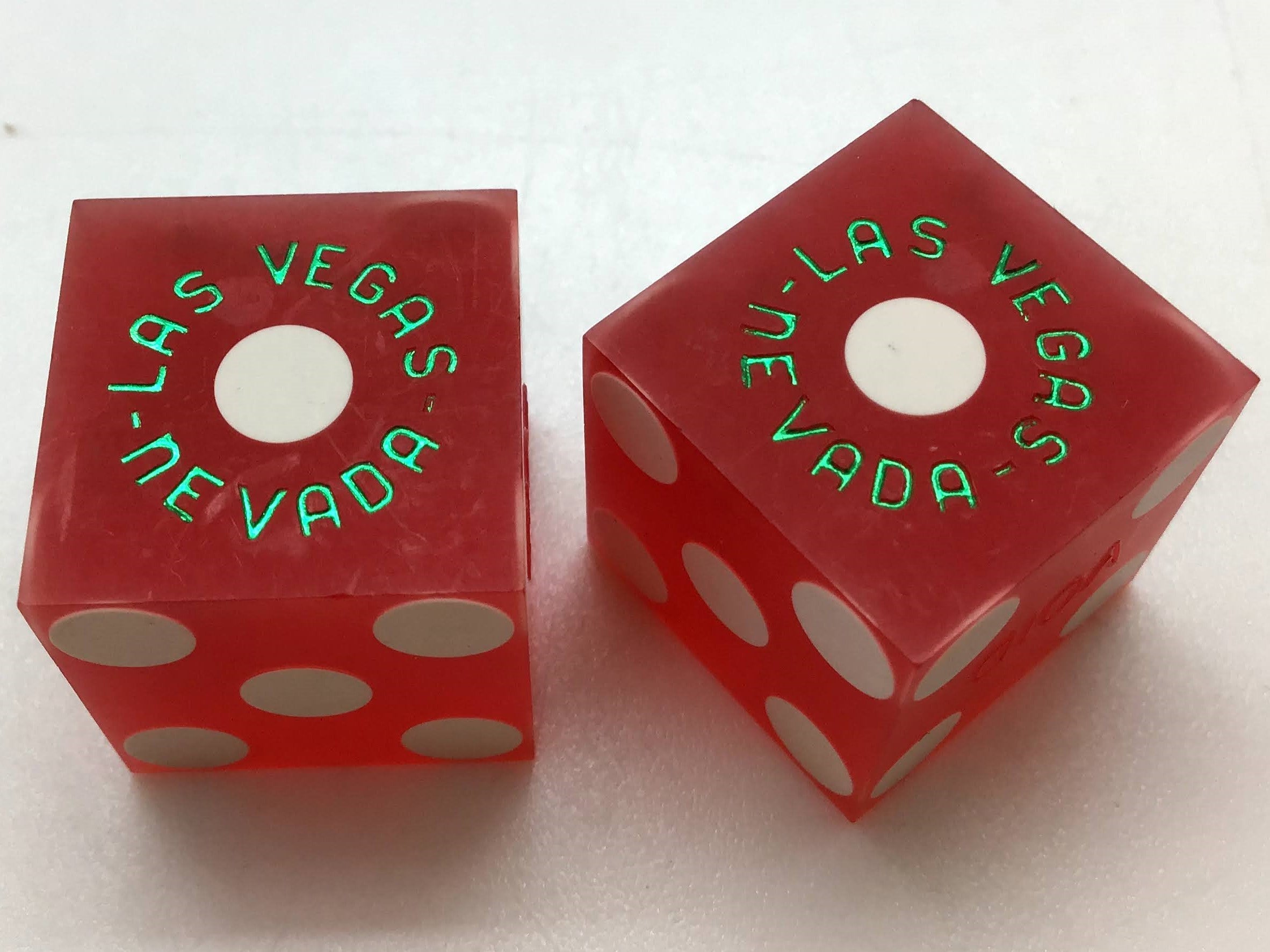 Fitzgeralds Casino Las Vegas Nevada Red Dice Matching Number Pair Vintage