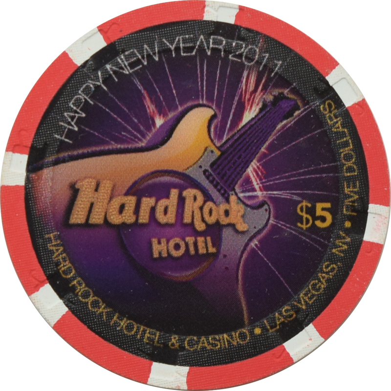 Hard Rock Casino Las Vegas Nevada $5 Happy New Year Chip 2011