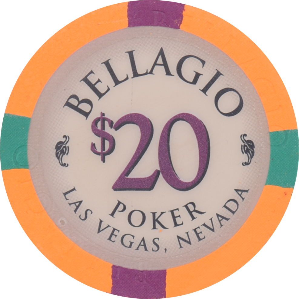 Bellagio Casino Las Vegas Nevada $20 Chip 1998