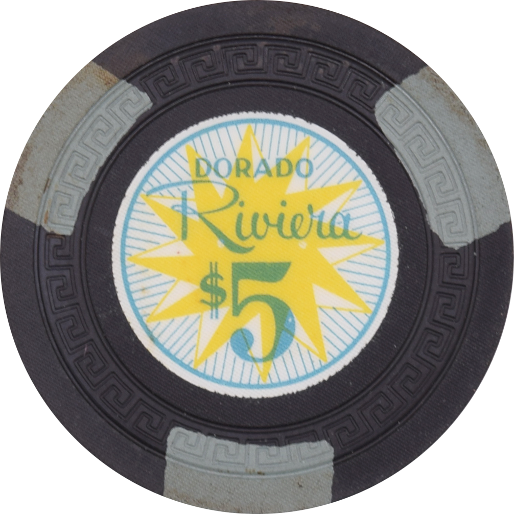 Dorado Riviera Casino Dorado Puerto Rico $5 SmKey Black Chip