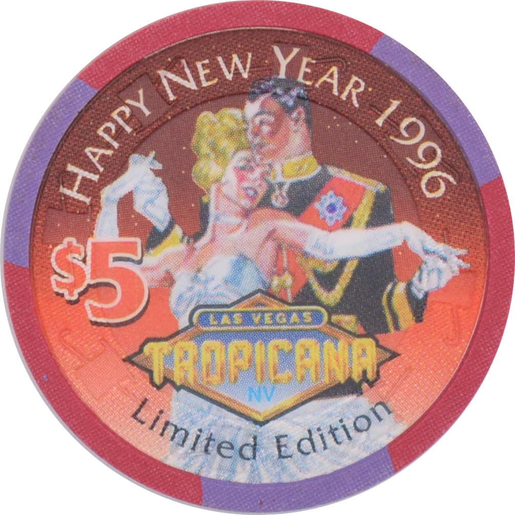 Tropicana Casino Las Vegas Nevada $5 New Year's Chip 1996