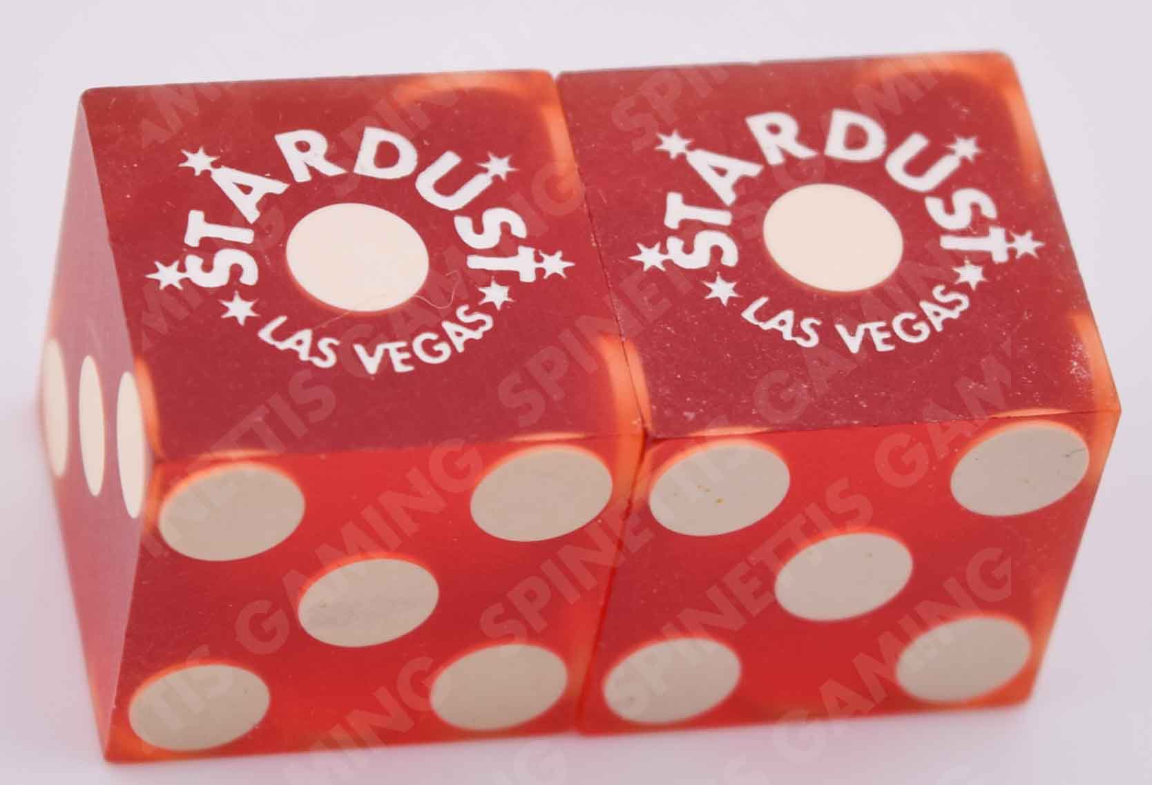 Stardust Casino Las Vegas Nevada White Star Foil Matching Number Red Dice Pair