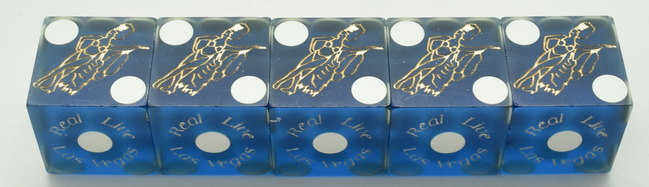 Bally's Casino Las Vegas Nevada Stick of 5 Blue Dice