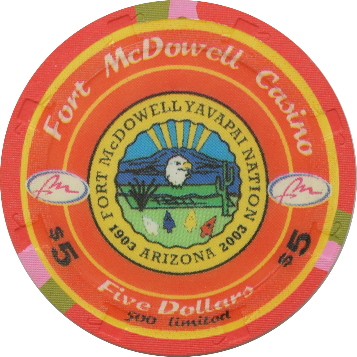 Fort McDowell Casino Ft. McDowell Arizona $5 RHC Chip