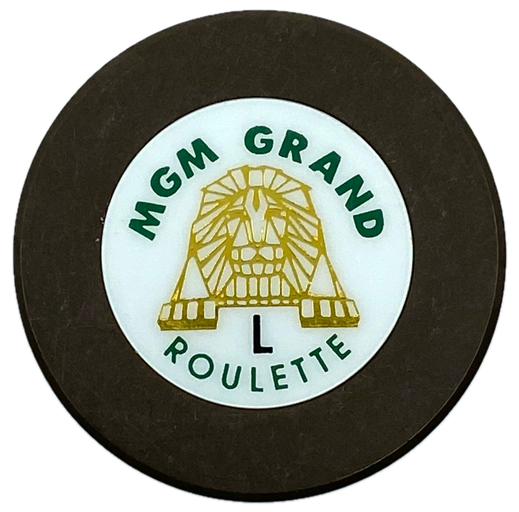 MGM Grand Casino Las Vegas NV Brown L Roulette Chip 1993