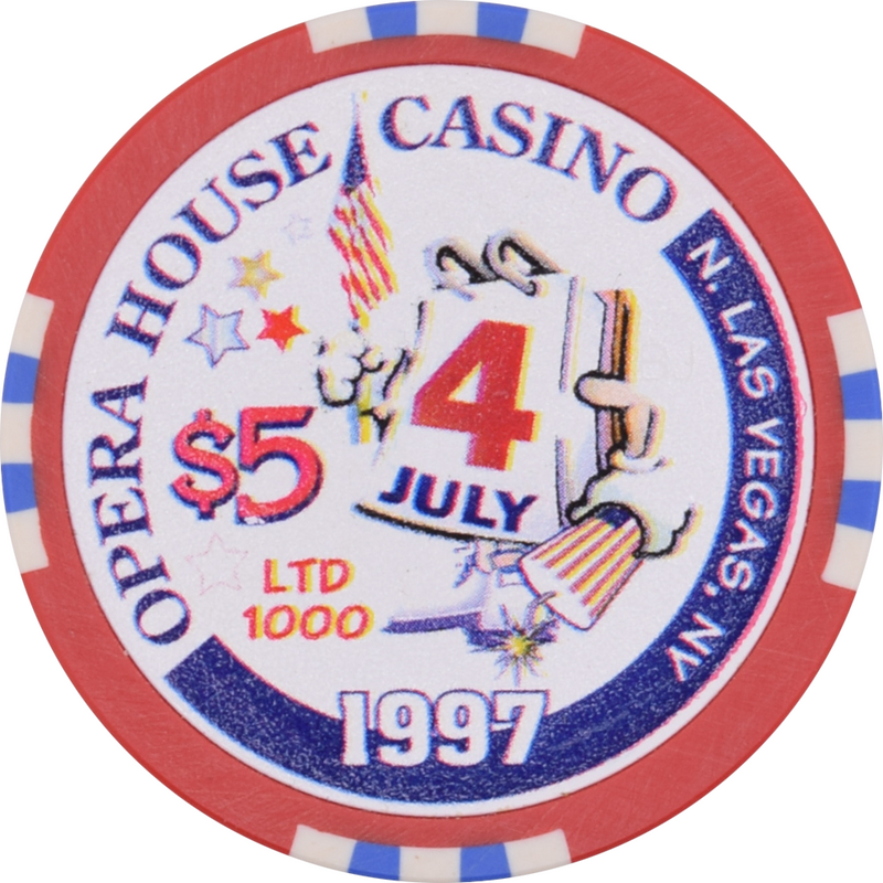 Opera House Casino N. Las Vegas Nevada $5 4th of July Chip 1997