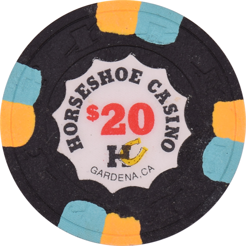 Horseshoe Casino Gardena California $20 Shaped Inlay Chip Paulson Fantasy