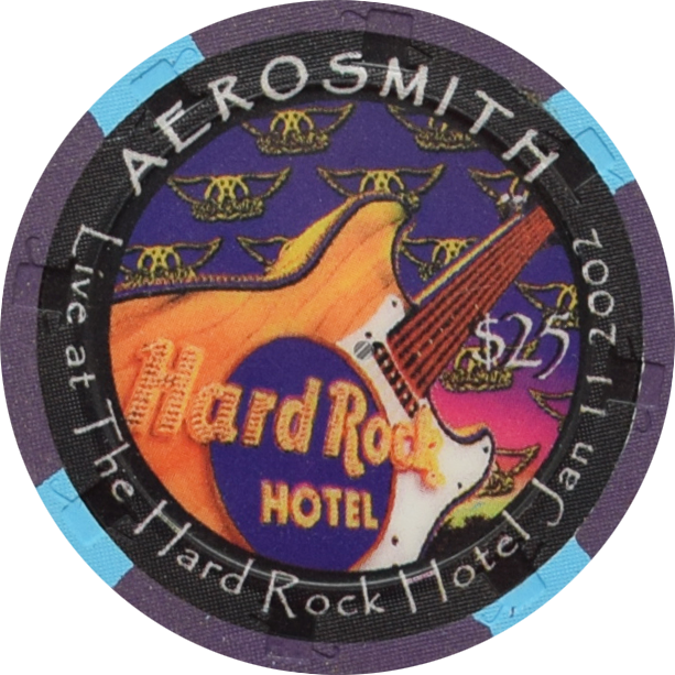 Hard Rock Casino Las Vegas Nevada $25 Aerosmith Chip 2002