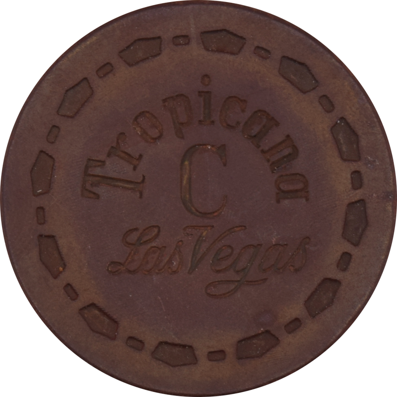 Tropicana Casino Las Vegas Nevada Roulette C Brown Chip 1957