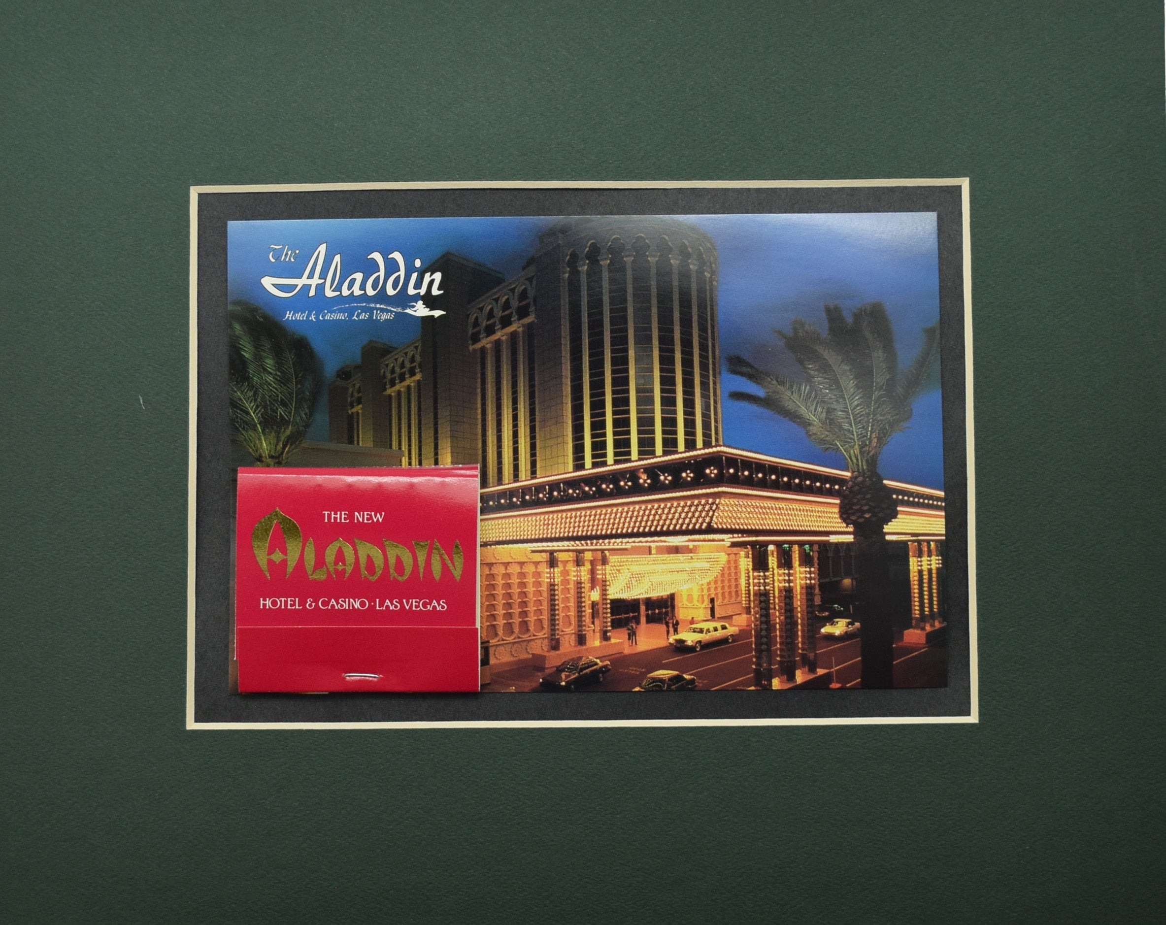 Aladdin Casino Las Vegas Nevada Postcard with Matchbook for frame (8" x 10")