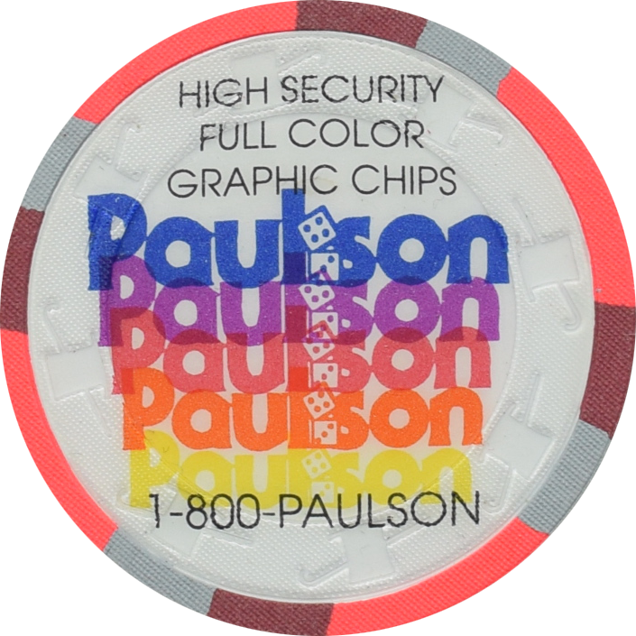 Paulson Dice & Card Co Red 4 Grey/Brown Sample RHC Chip
