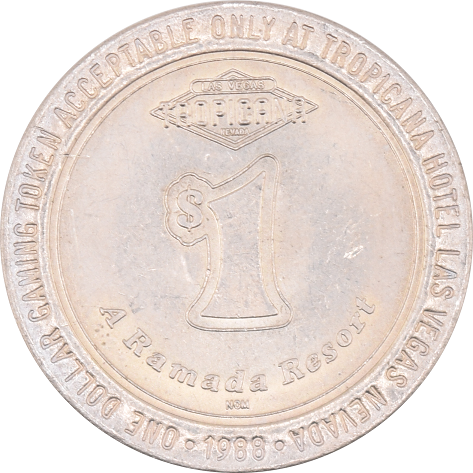 Tropicana Casino Las Vegas Nevada $1 Token 1988